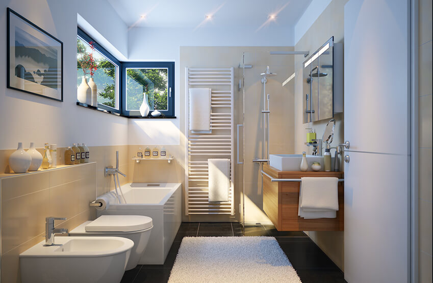 Modernes Badezimmer nach Sanierung